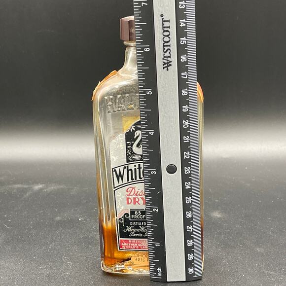 Vintage White Swan Dry Gin Hiram Walker & Sons 1/2 Pint Bottle 1920s-30s - Picture 8 of 8
